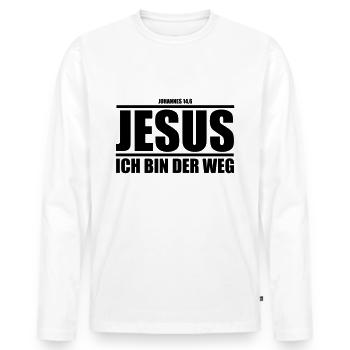 Casque - T-shirt manches longues Premium bio Homme - blanc - Devant - Nico (187cm)