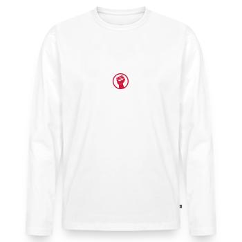 Antifa Action (Fist) - Männer Premium Bio Langarmshirt - Weiß - Vorne - Nico (187cm)
