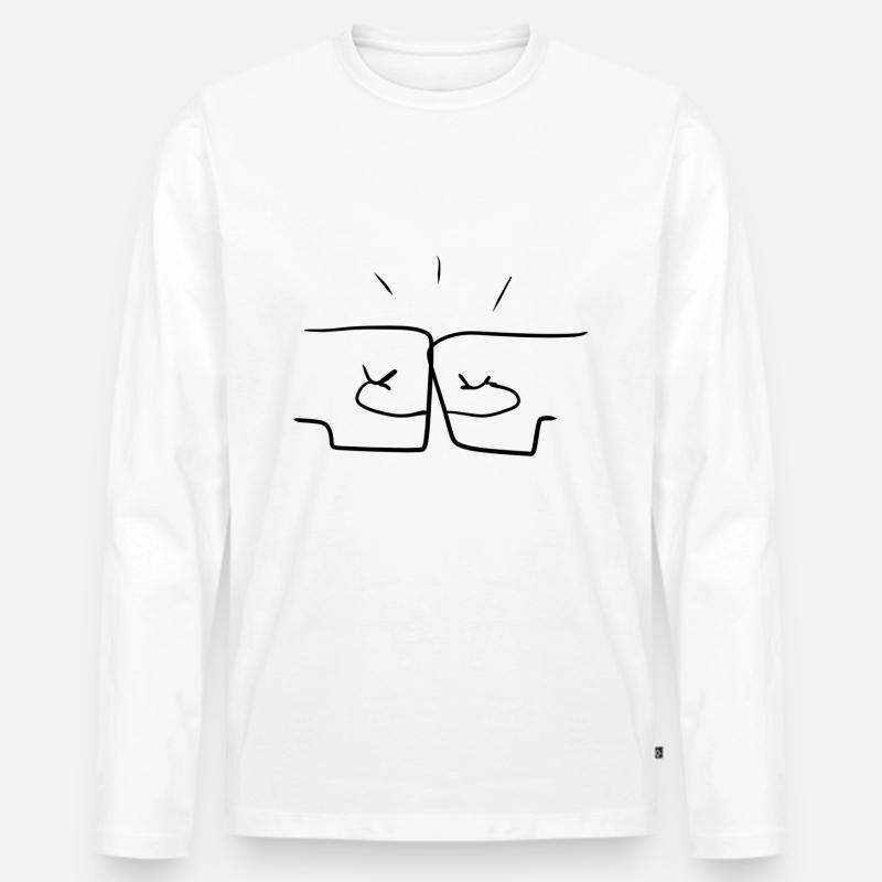 team freundschaft - Männer Premium Bio Langarmshirt - Weiß