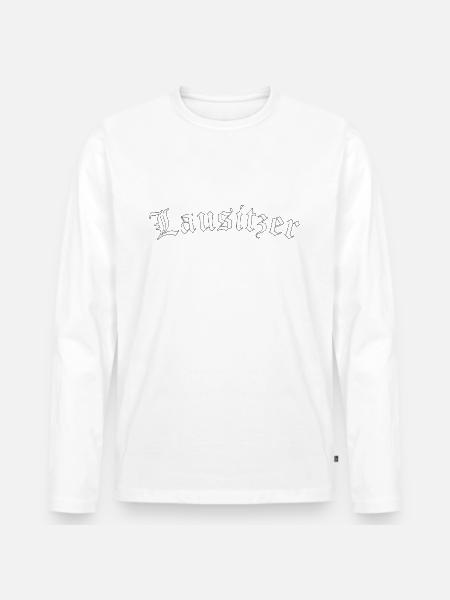 Lausitzer - Männer Premium Bio Langarmshirt - Weiß