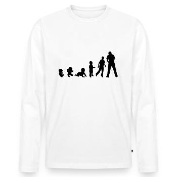Evolution pissen stehen Mann Urin - Männer Premium Bio Langarmshirt - Weiß - Vorne - Nico (187cm)