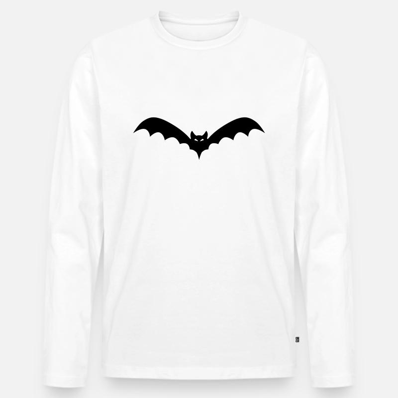 bat II 1c - Männer Premium Bio Langarmshirt - Weiß