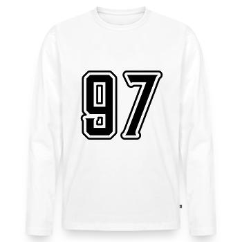 97 Number Symbol - Men's Premium Organic Long Sleeve Shirt - white - Front - Nico (187cm)