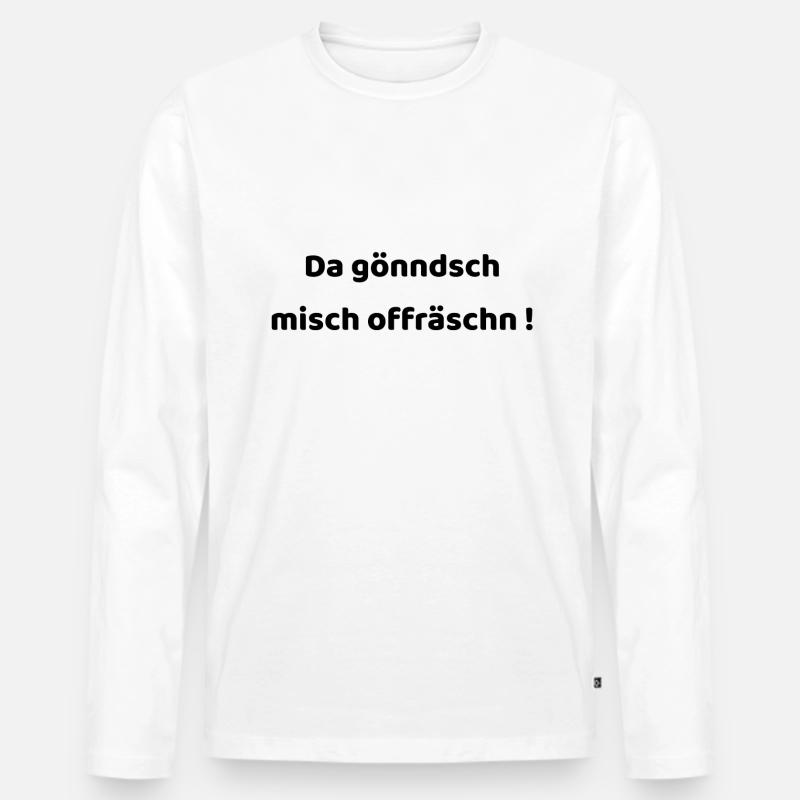 Aufregen auf Sächsisch - Männer Premium Bio Langarmshirt - Weiß