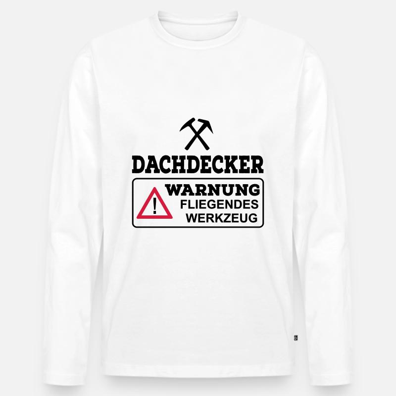Dachdecker - Männer Premium Bio Langarmshirt - Weiß