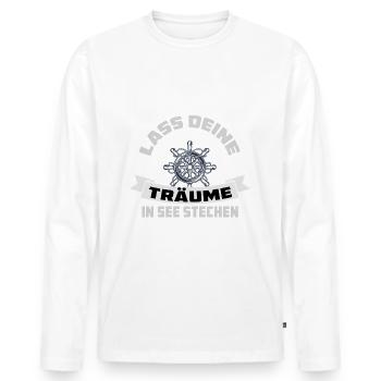 Lass deine Träume in See stechen - Männer Premium Bio Langarmshirt - Weiß - Vorne - Nico (187cm)