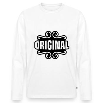Dicton original - T-shirt manches longues Premium bio Homme - blanc - Devant - Nico (187cm)