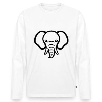 Elephant Animal Welfare - Men's Premium Organic Long Sleeve Shirt - white - Front - Nico (187cm)