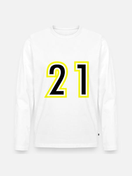 21 Number College - Men's Premium Organic Long Sleeve Shirt - white