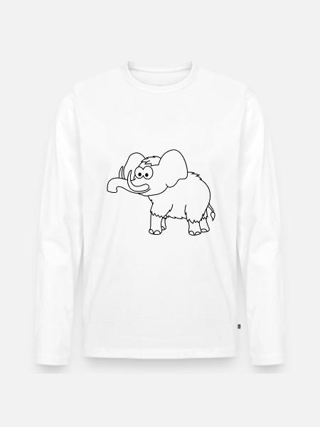 Mammut Comic Tier - Männer Premium Bio Langarmshirt - Weiß