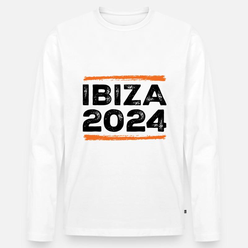 Ibiza 2024 Spruch - Männer Premium Bio Langarmshirt - Weiß