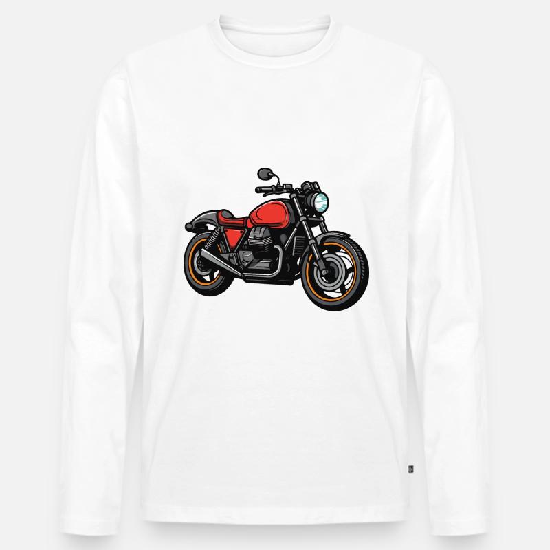 Motorrad Biker - Männer Premium Bio Langarmshirt - Weiß
