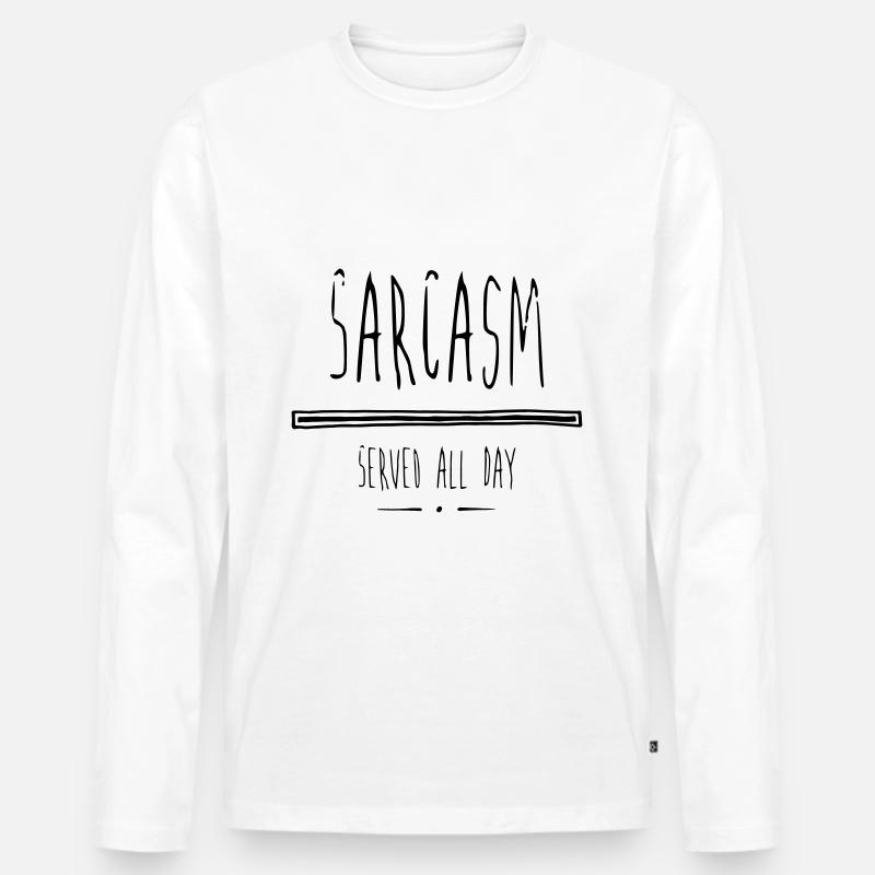 Sarcasm - Männer Premium Bio Langarmshirt - Weiß