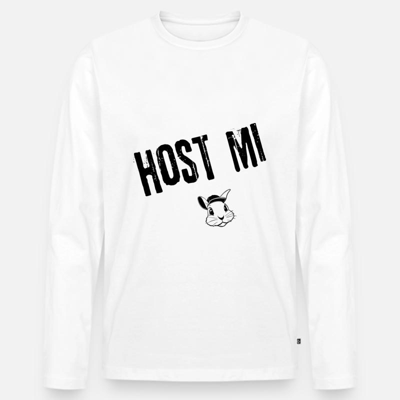 HostMi_Aufgeschlossen | Redewendung - Männer Premium Bio Langarmshirt - Weiß