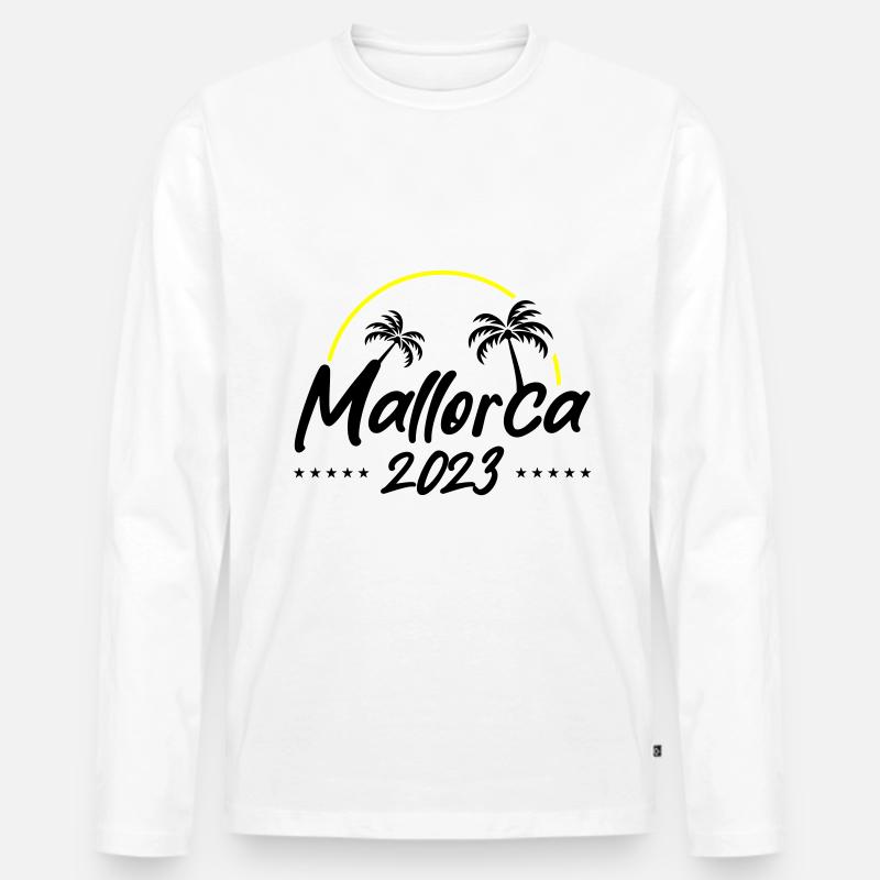 Mallorca 2023 - Männer Premium Bio Langarmshirt - Weiß
