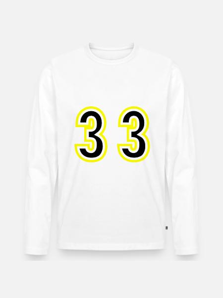 33 Number College - Men's Premium Organic Long Sleeve Shirt - white