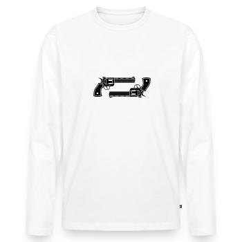 Shooting Club Shooting Sports Sports Shooter Revolver - Men's Premium Organic Long Sleeve Shirt - white - Front - Nico (187cm)