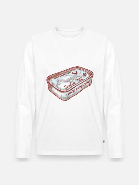 Funny Fish scented breath mints - Men's Premium Organic Long Sleeve Shirt - white