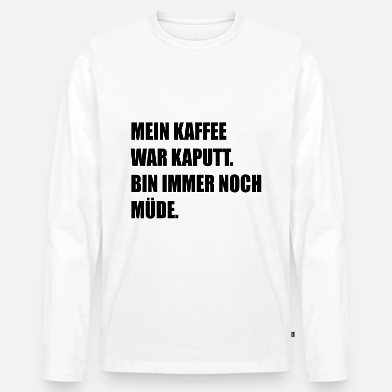 Kaffee - Männer Premium Bio Langarmshirt - Weiß