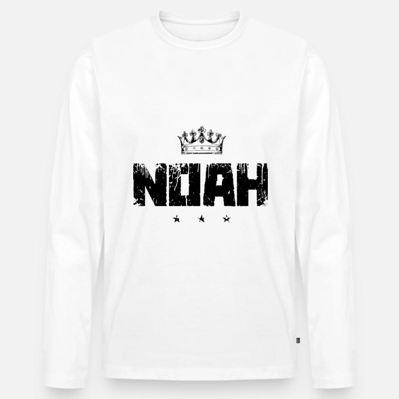 Noah - Männer Premium Bio Langarmshirt - Weiß