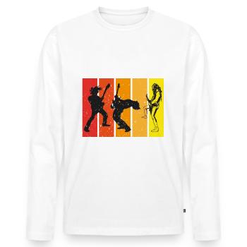 Gitarrist,Bassist, Gitarrenspieler - Männer Premium Bio Langarmshirt - Weiß - Vorne - Nico (187cm)