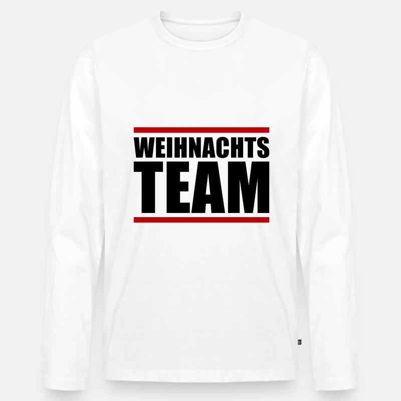 Weihnachts Team - Männer Premium Bio Langarmshirt - Weiß
