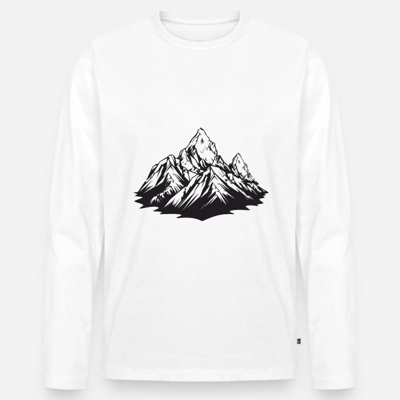 Berge Landschaft - Männer Premium Bio Langarmshirt - Weiß