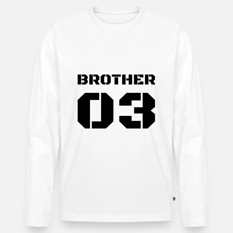 3. Bruder - Brother 03 - Männer Premium Bio Langarmshirt - Weiß