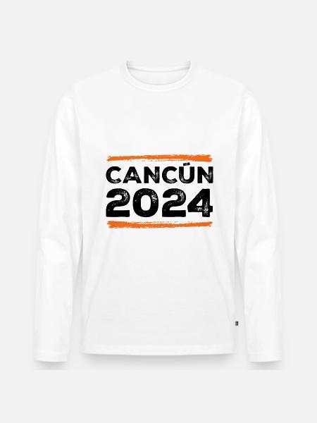 Cancun 2024 Saying - Men's Premium Organic Long Sleeve Shirt - white