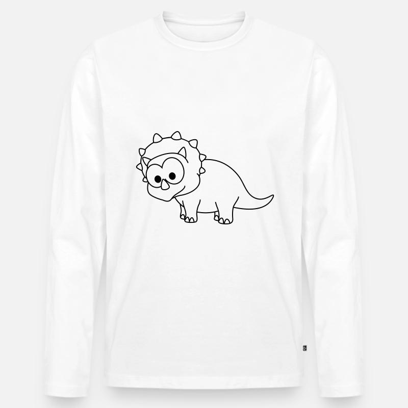 Dinosaur triceratops comic - Men's Premium Organic Long Sleeve Shirt - white