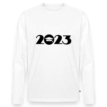 Diplôme, Abi 2023, Diplôme - T-shirt manches longues Premium bio Homme - blanc - Devant - Nico (187cm)