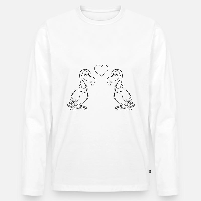 Geier Comic Paar liebe - Männer Premium Bio Langarmshirt - Weiß