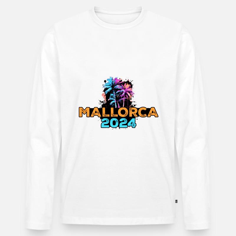 Mallorca 2024 Reise - Männer Premium Bio Langarmshirt - Weiß