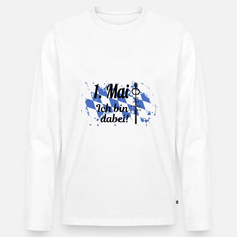 1. Mai - Ich bin dabei! - Männer Premium Bio Langarmshirt - Weiß