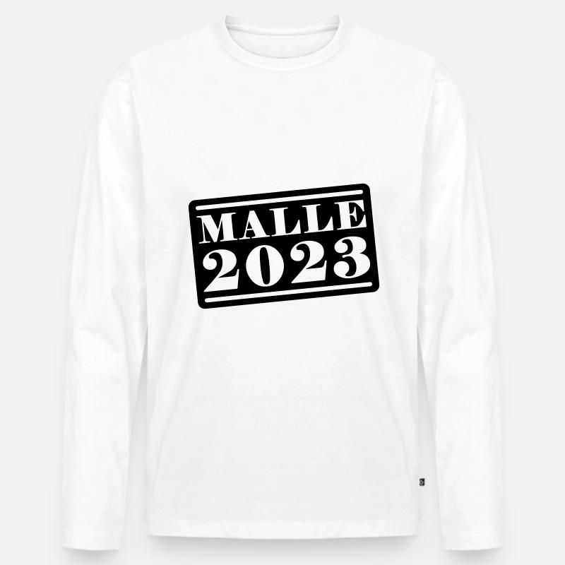 Malle 2023 - Männer Premium Bio Langarmshirt - Weiß