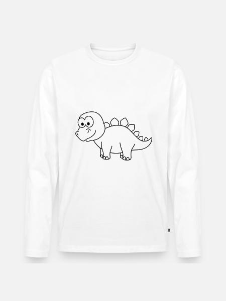 Dinosaur stegosaurus Comic - Men's Premium Organic Long Sleeve Shirt - white