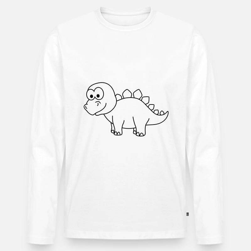 Dinosaurier stegosaurus Comic - Männer Premium Bio Langarmshirt - Weiß