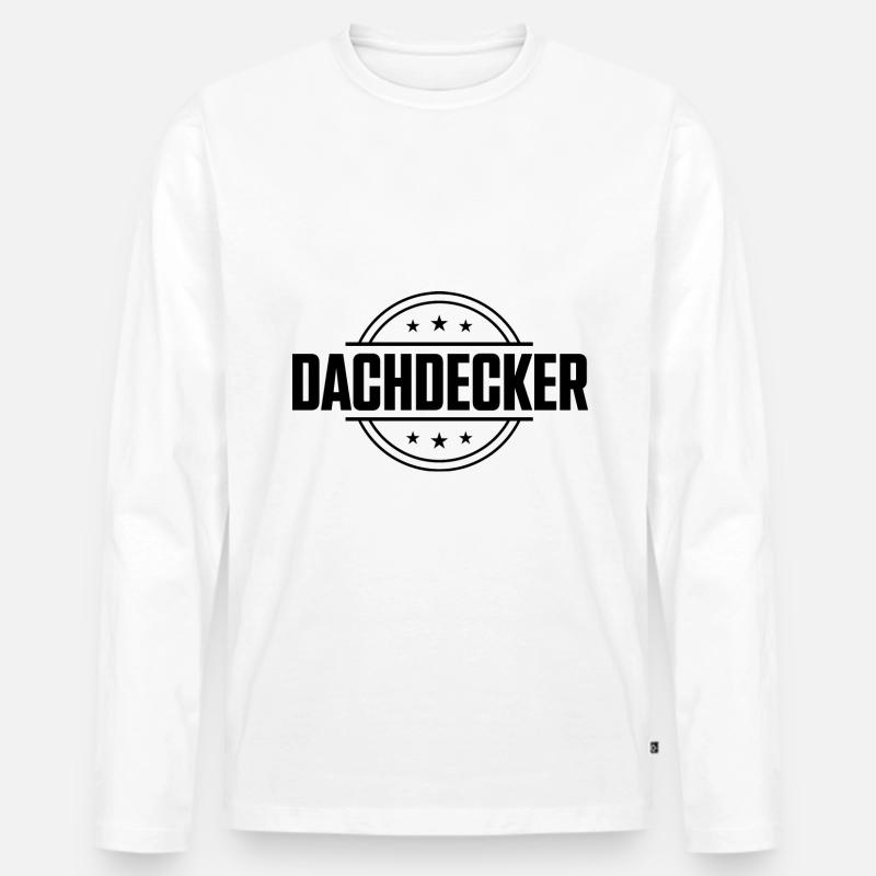 Dachdecker Beruf - Männer Premium Bio Langarmshirt - Weiß