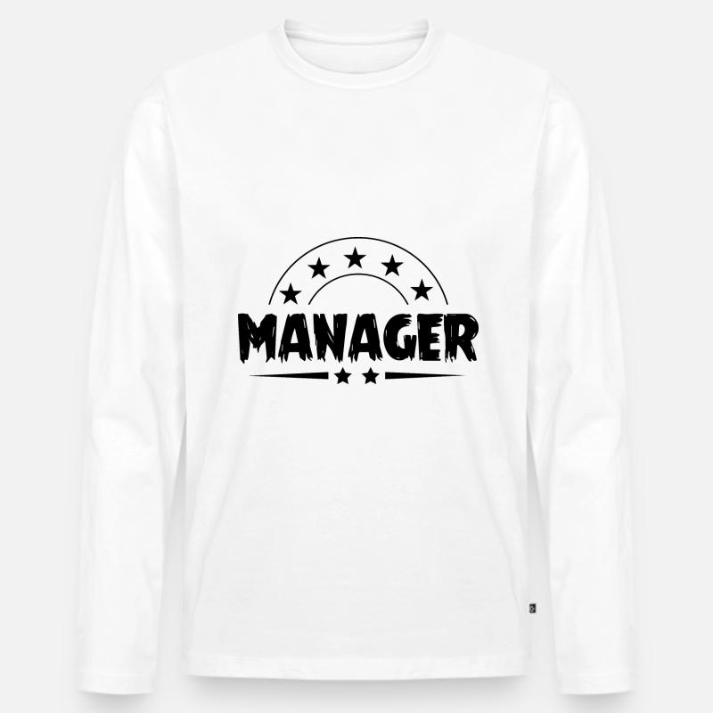 Manager Beruf - Männer Premium Bio Langarmshirt - Weiß