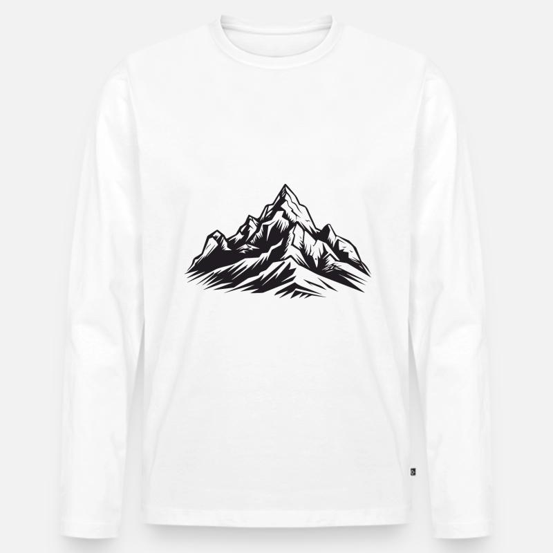 Berge Landschaft - Männer Premium Bio Langarmshirt - Weiß