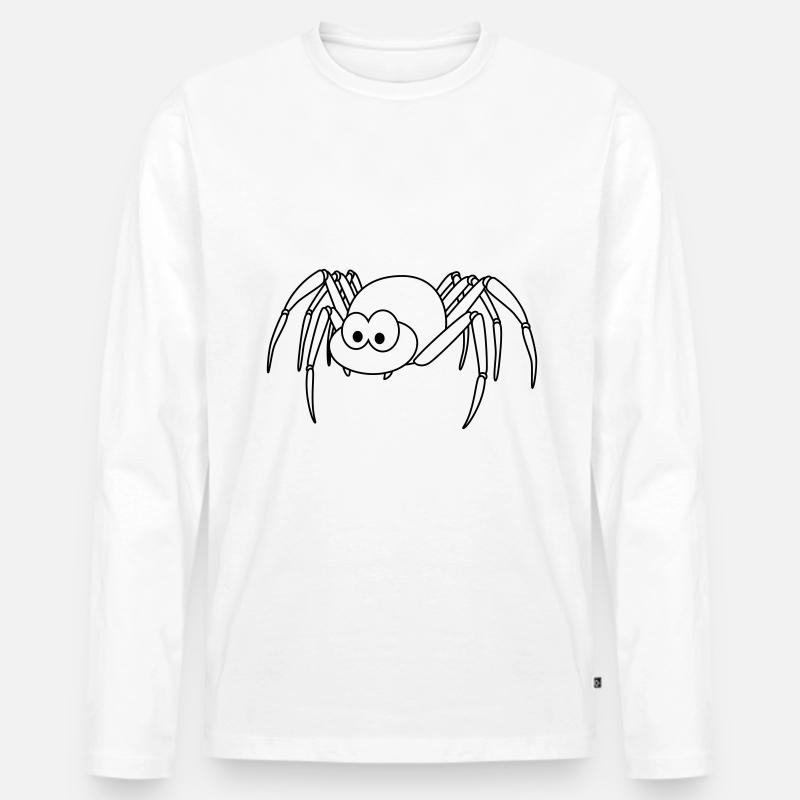 Tarantula Comic Tier - Männer Premium Bio Langarmshirt - Weiß