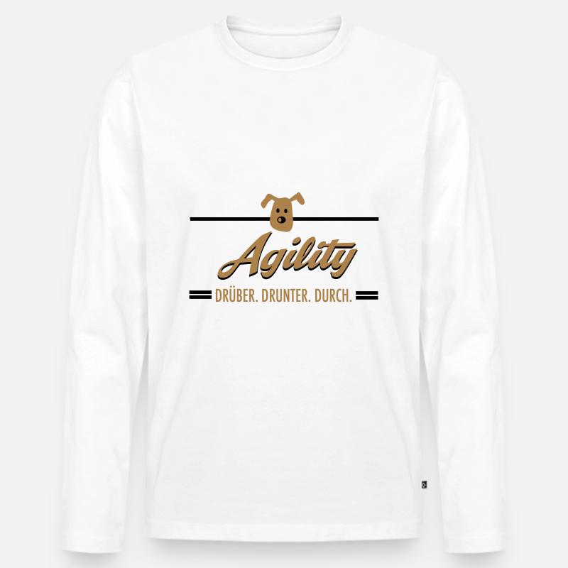 Agility - Männer Premium Bio Langarmshirt - Weiß