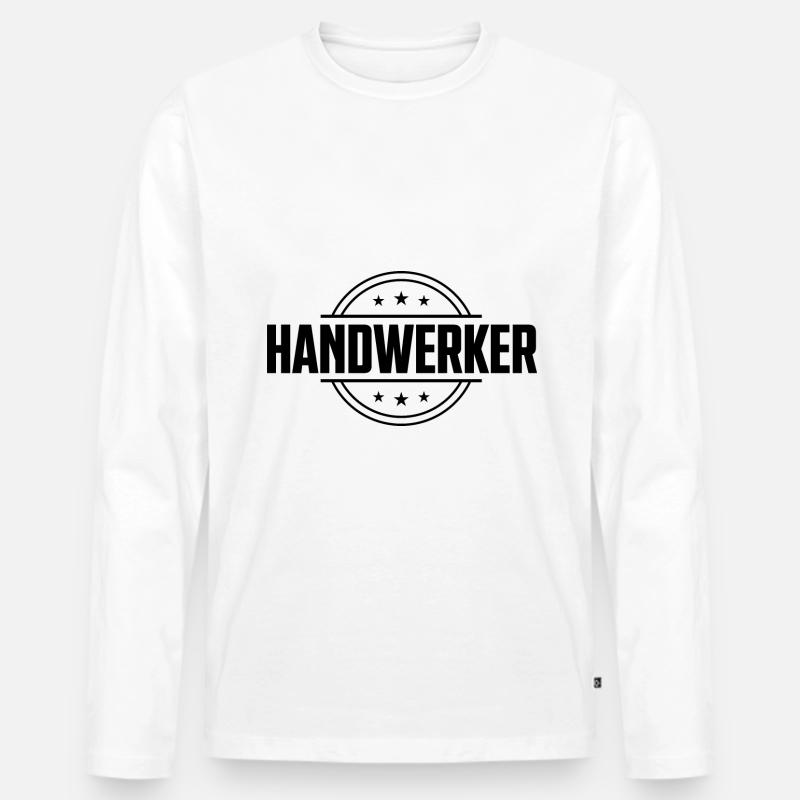 Handwerker Beruf - Männer Premium Bio Langarmshirt - Weiß