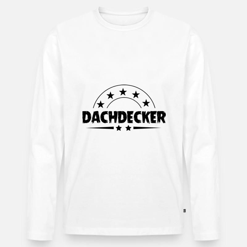 Dachdecker Beruf - Männer Premium Bio Langarmshirt - Weiß