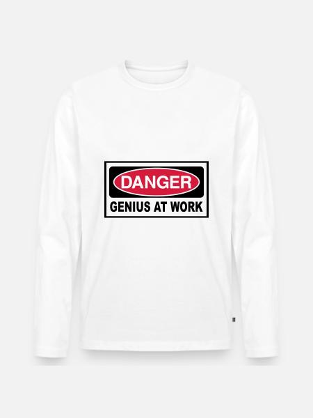 Genie - Männer Premium Bio Langarmshirt - Weiß