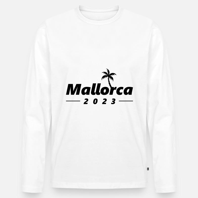 Mallorca 2023 - Männer Premium Bio Langarmshirt - Weiß