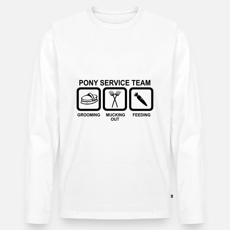 Pony - Männer Premium Bio Langarmshirt - Weiß