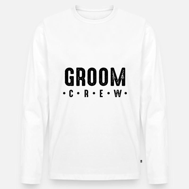 Groom Crew - Männer Premium Bio Langarmshirt - Weiß
