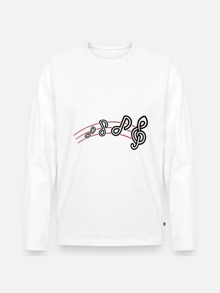 Musical Notes Symbol Music - Men's Premium Organic Long Sleeve Shirt - white