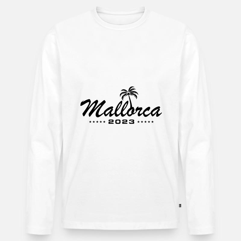 Mallorca 2023 - Männer Premium Bio Langarmshirt - Weiß
